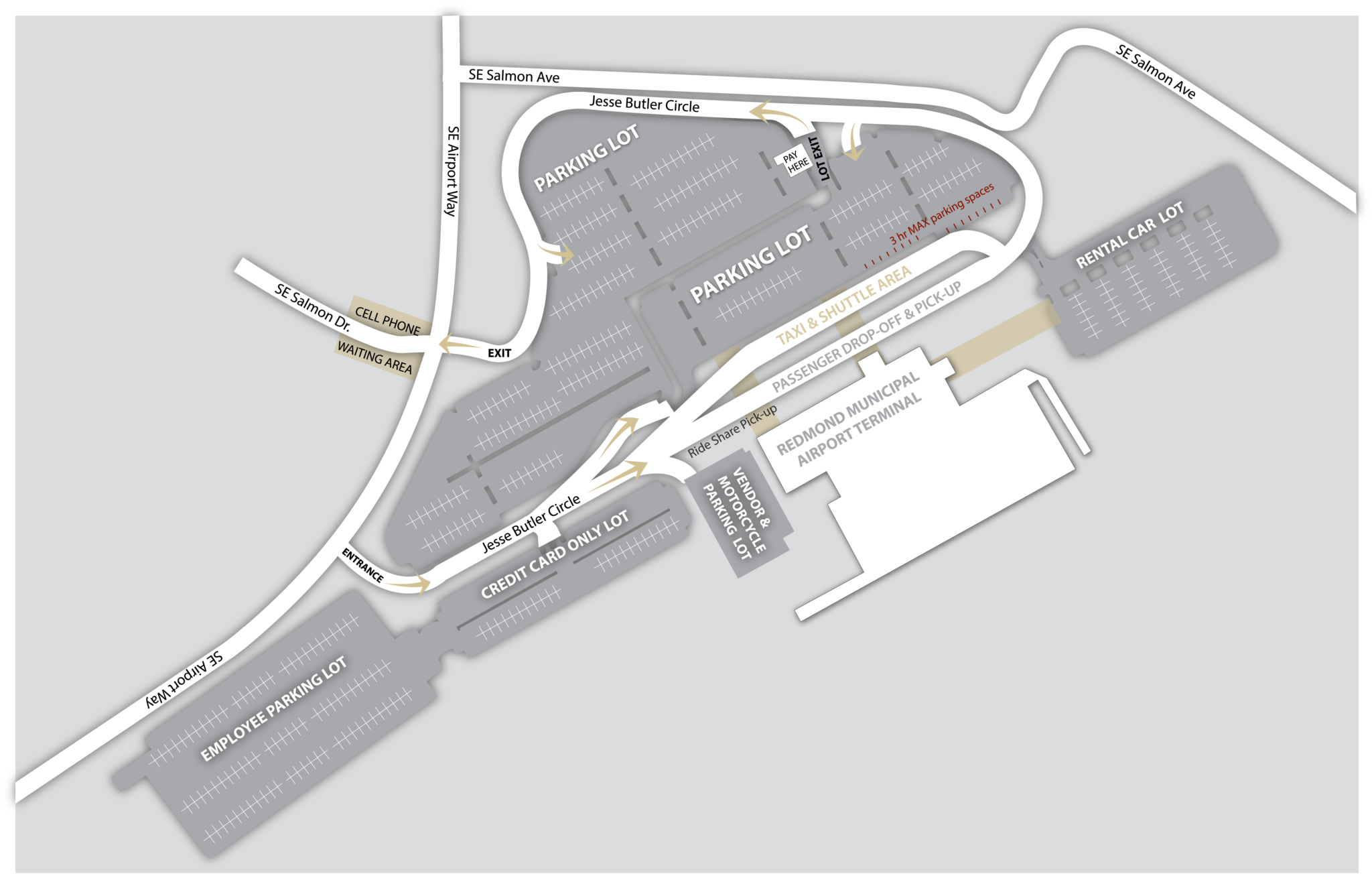 Parking maps redmond airport