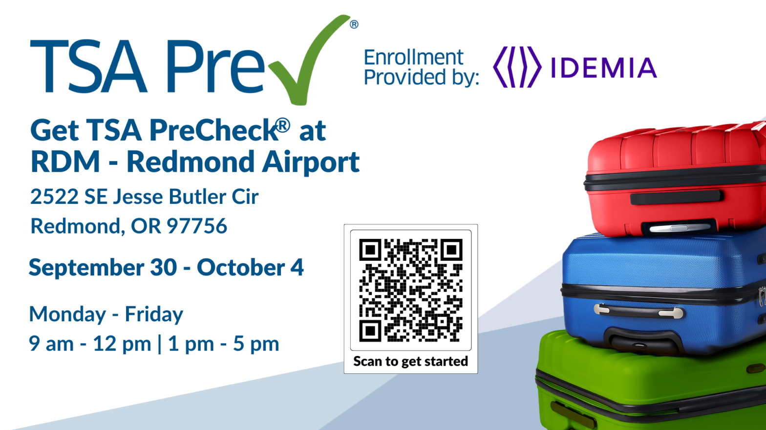 Sign-up for Sept 30-Oct 4 TSA Pre✓® Enrollments at RDM